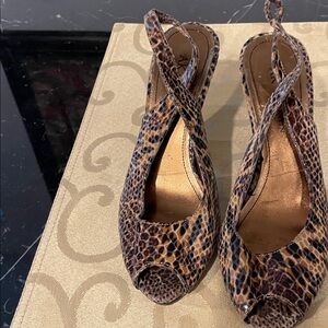 Leopard Print Peep Toe Women's Shoes
